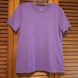 L.L. Bean Crew Neck Short Sleeve Purple Tee Shirt Women’s Size M